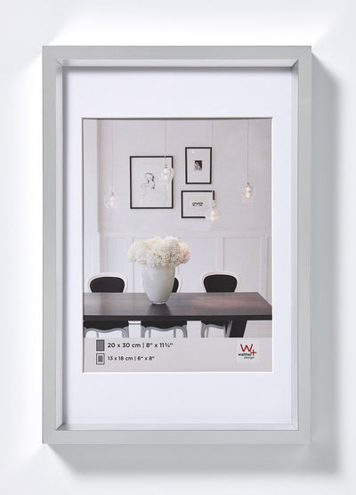 Style Walther en acier - cadre en plastique - format photo 30x40 cm - argent