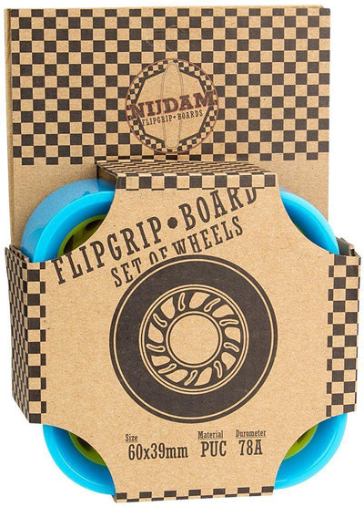 Roues de planche flip grip Nijdam - 60 x 39 mm - 4 pcs - bleu jaune