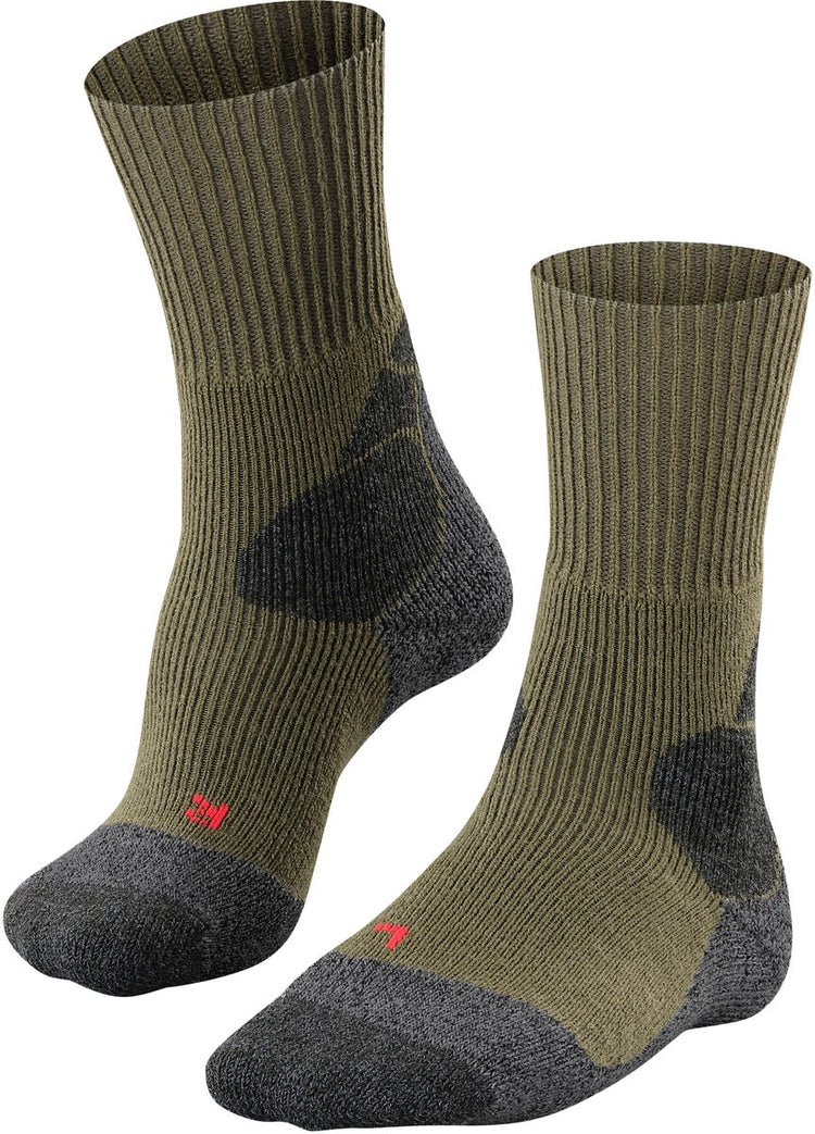 Falke tk-x expédition rembourrage ultra épais laine matériau fonctionnel chaussettes de randonnée hommes vert - taille 46-48