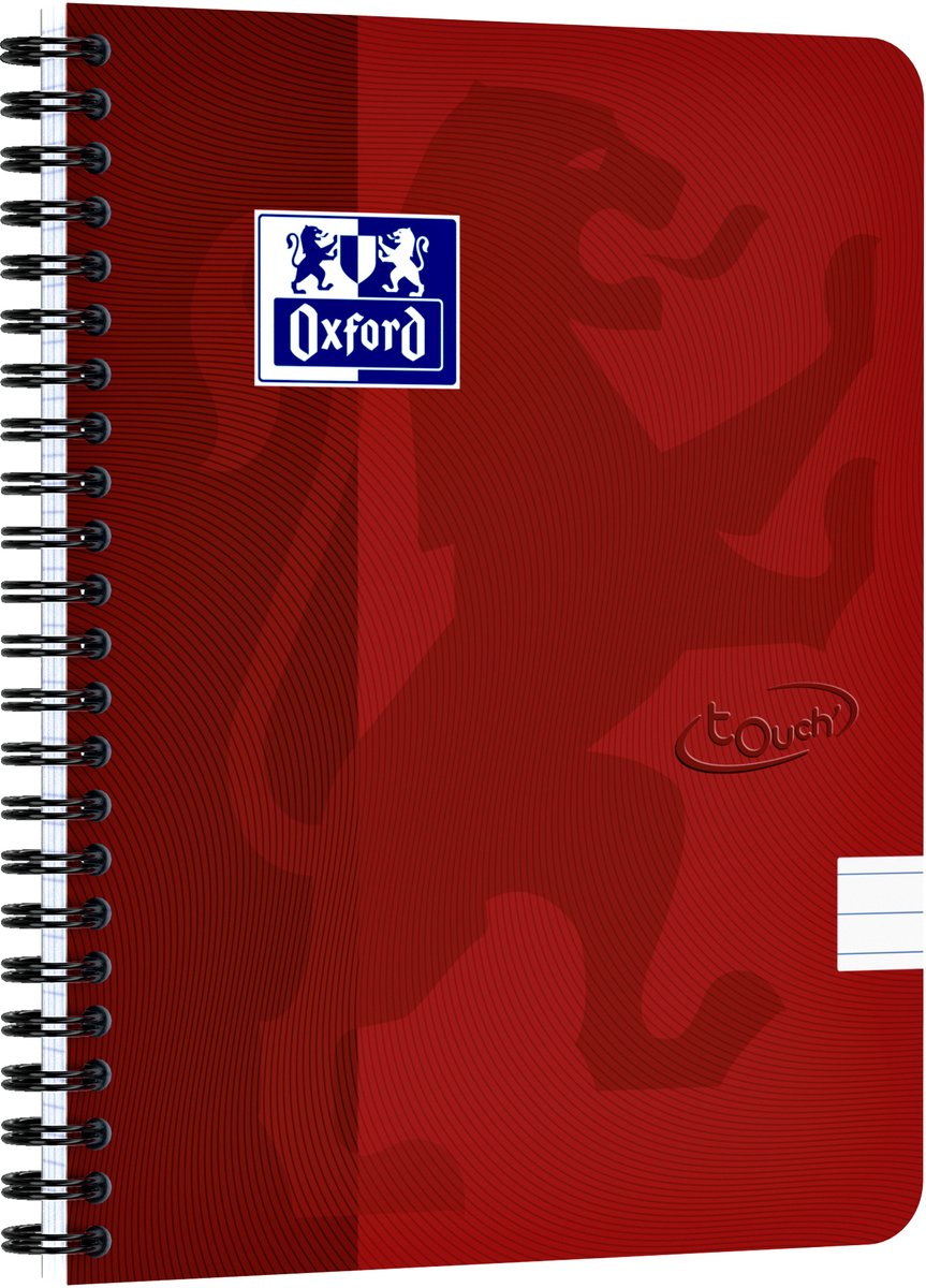 Oxford touch - bloc-notes - a5 - ligné - 140 pages - 90g - couverture souple - rouge