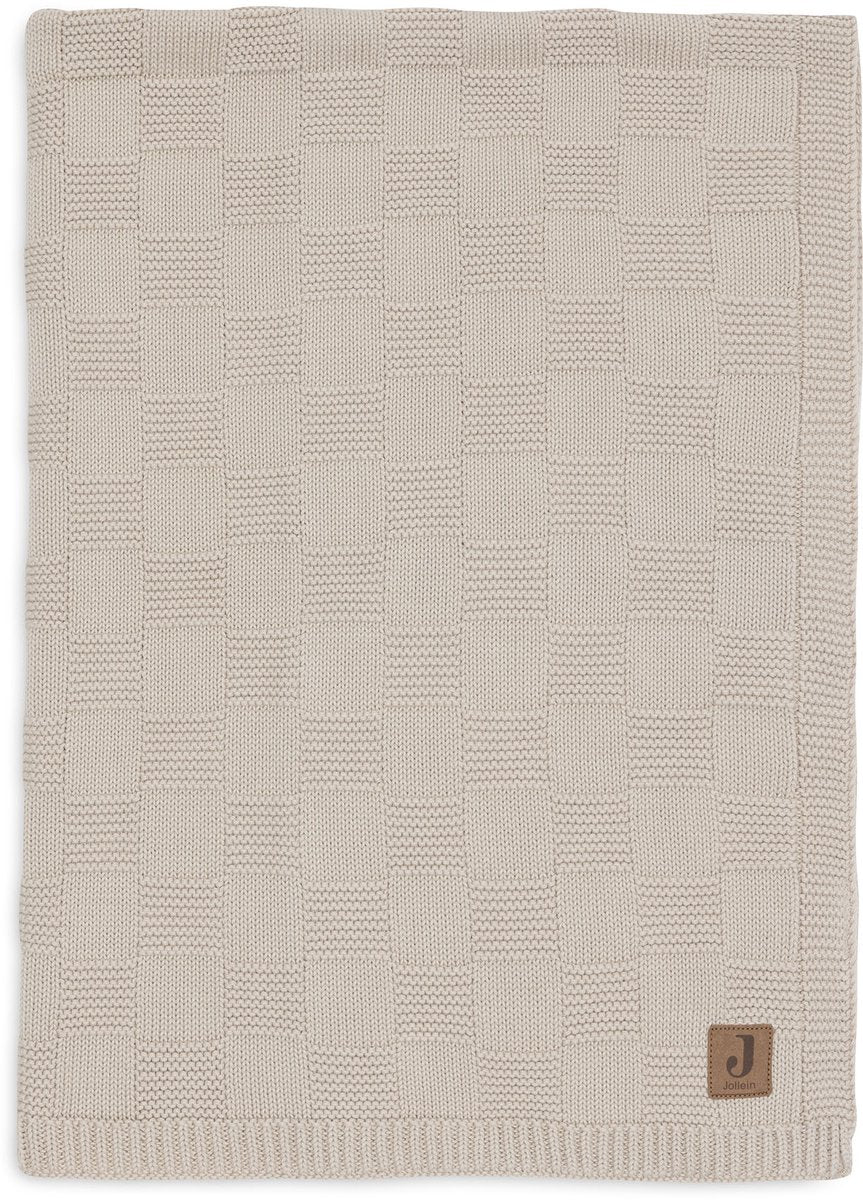 Jollein couverture bébé berceau - 100x150cm - tricot box - sable chaud