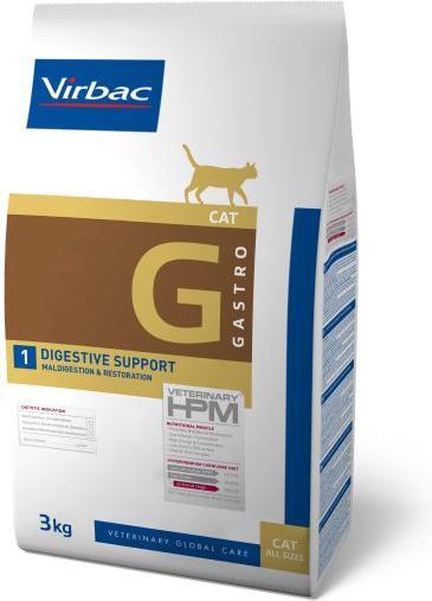 Virbac hpm régime vétérinaire chat - soutien digestif 1,5 kg