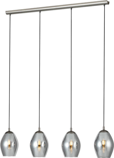 Lampe à suspension Eglo Estanys - e27 - 113 cm - verre fumé - gris noir