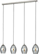 Lampe à suspension Eglo Estanys - e27 - 113 cm - verre fumé - gris noir