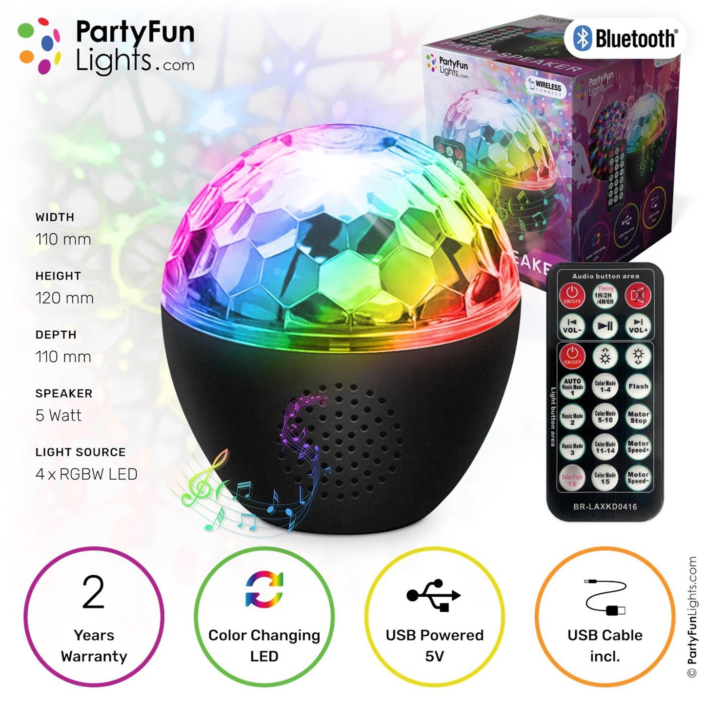 Partyfun allume la fête avec haut-parleur Bluetooth