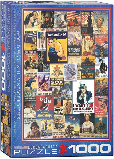 Eurographics - affiches vintage de la Première et de la Seconde Guerre mondiale [affiches vintage de la Première Guerre mondiale] - 1000 pièces 48×68cm (l×h) - puzzle