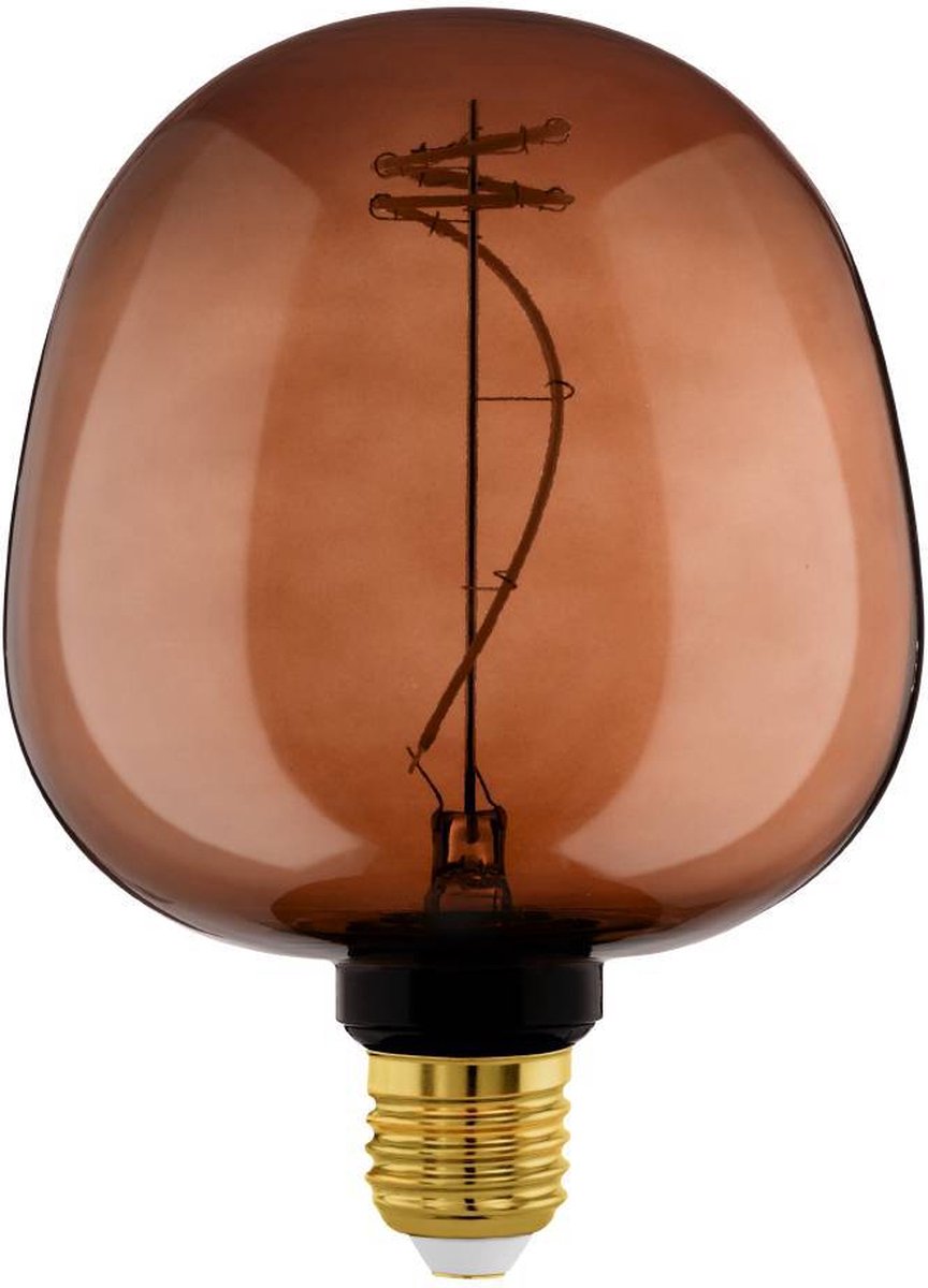 Lampe LED Eglo - E27 - ø 12,5 cm - G125 - cognac - 2000k - dimmable