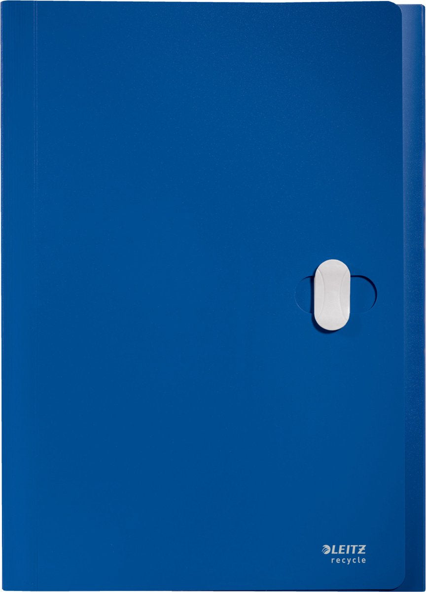 Dossier de projet de recyclage Leitz a4 - avec 5 compartiments - 80 % de plastique post-consommation recyclé - bleu