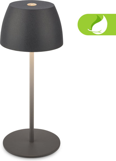 Briloner serina mini - lampe de table rechargeable - lampe sans fil - tactile dimmable - avec batterie - ø8 x 20 cm - anthracite