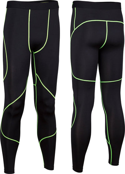 Avento pantalon de compression confort - homme - noir jaune fluo - taille l