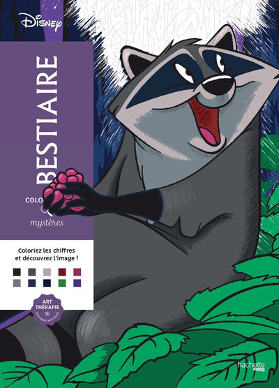 Hachette héros coloriages mystères disney - bestiaire - coloriage par numéro pour adultes - hachette