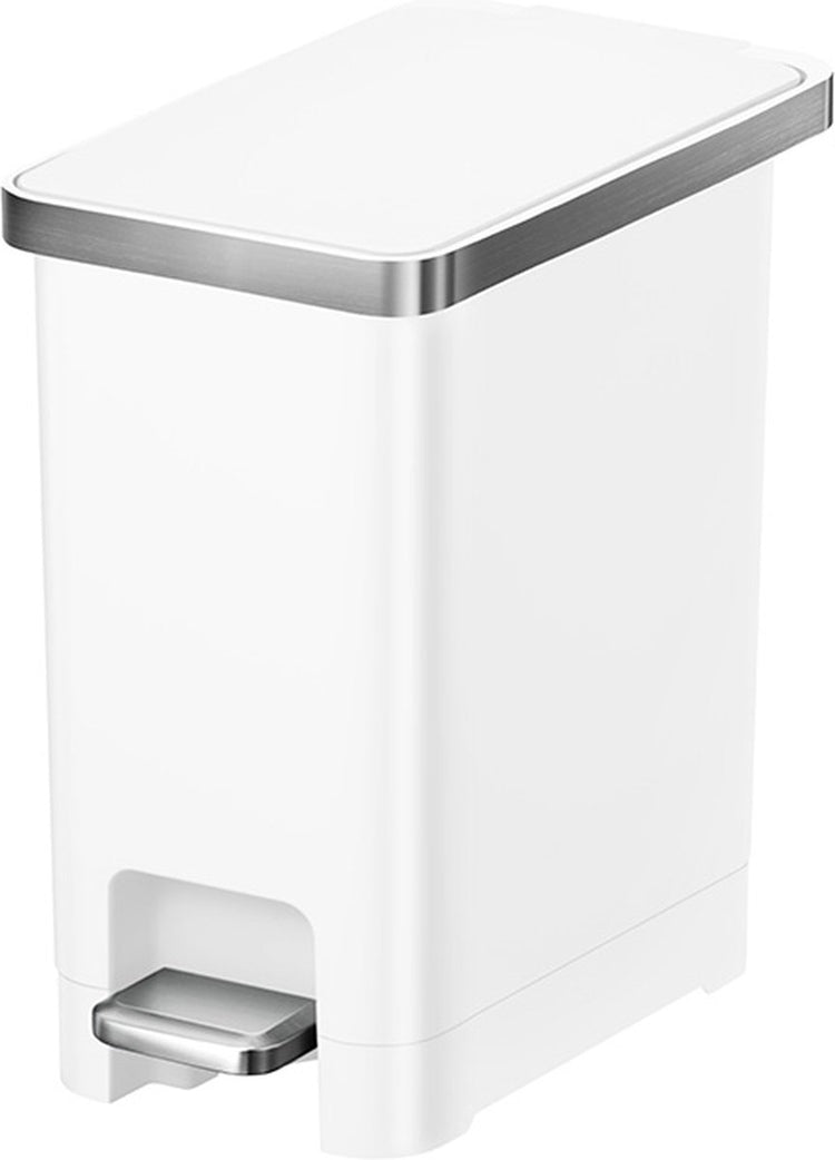 Eko - hana slim 1 poubelle à pédale 10 litres - plastique - blanc - poubelle