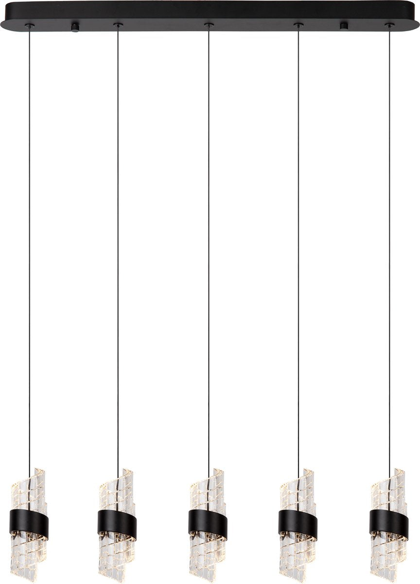 Lucide kligande - lampe suspendue - LED dimmable - 5x7,8w 2700k - noir