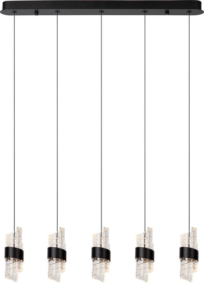 Lucide kligande - lampe suspendue - LED dimmable - 5x7,8w 2700k - noir