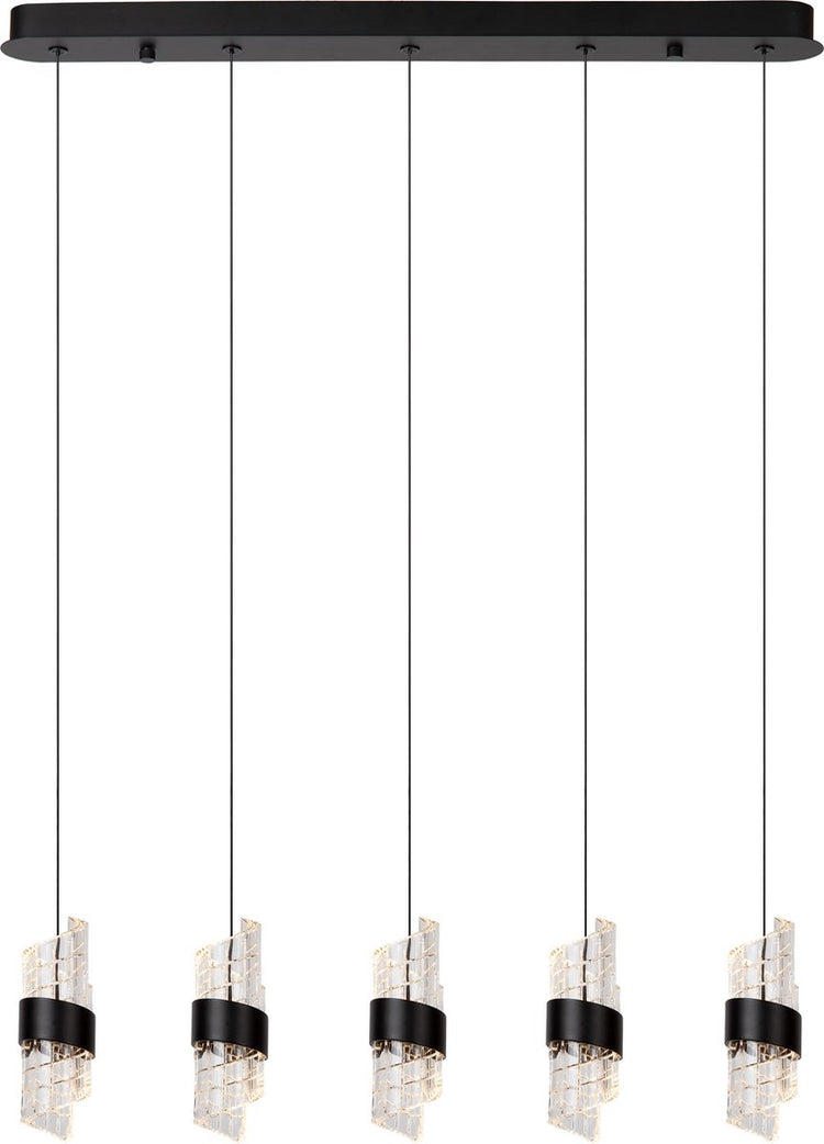 Lucide kligande - lampe suspendue - LED dimmable - 5x7,8w 2700k - noir
