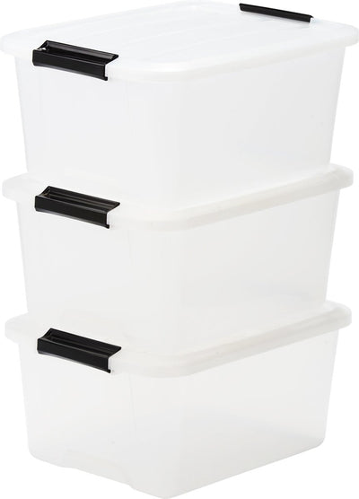 Boîte de rangement Iris top box - 15l - plastique - transparent - lot de 3