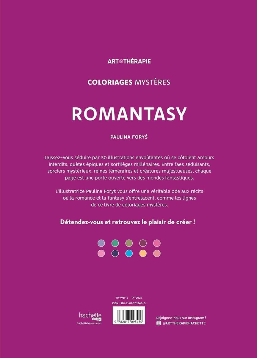 Héros Hachette – coloriages mystères – romance – 50 images – broché