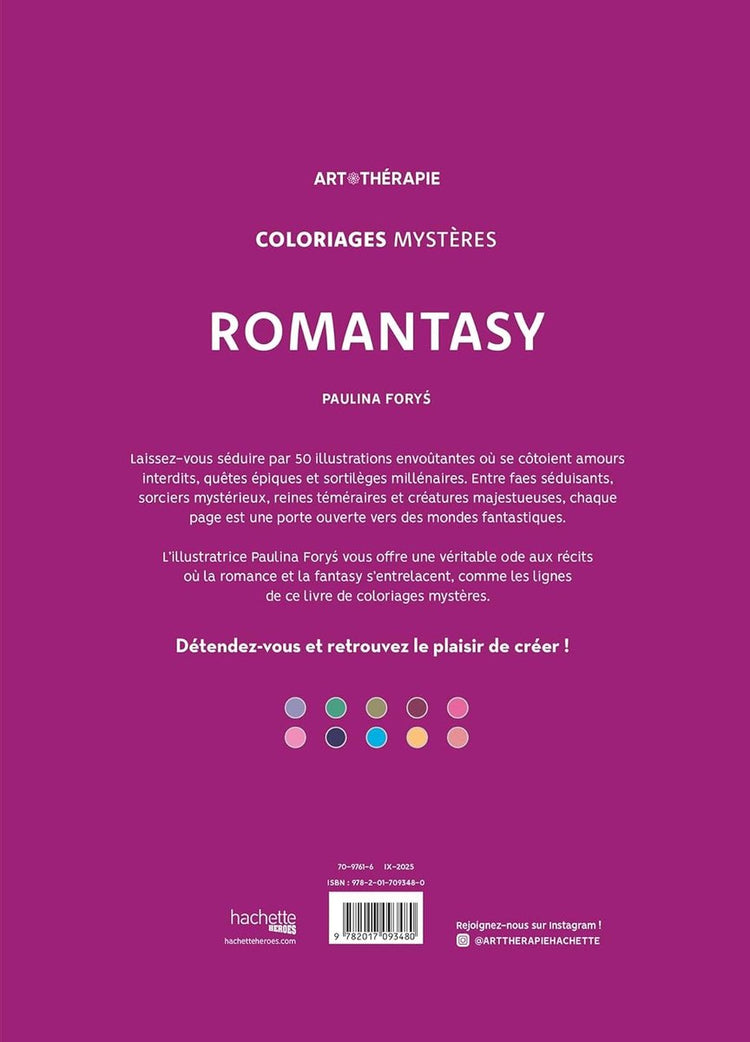 Héros Hachette – coloriages mystères – romance – 50 images – broché