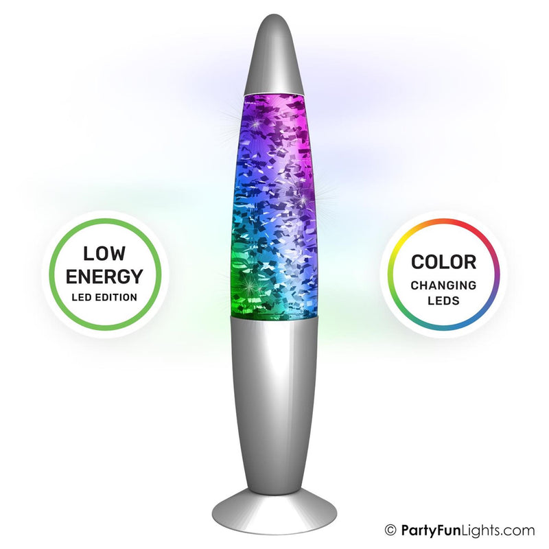 Lampe à lave à lumières amusantes pour fête, LED à paillettes, changement de couleur