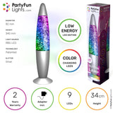 Lampe à lave à lumières amusantes pour fête, LED à paillettes, changement de couleur - afbeelding 2