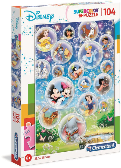 Clementoni - puzzle - 104 pièces - personnages super couleurs - puzzle pour enfants - à partir de 6 ans