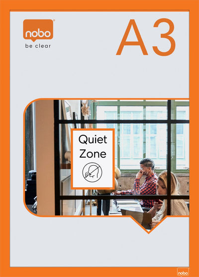 Cadre magnétique autocollant Nobo - a3 - lot de 2 pièces - orange