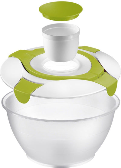 Saladier Westmark avec poignées et récipient à vinaigrette, capacité : 6,5 l, plastique, praktika, transparent blanc vert, 2422227a