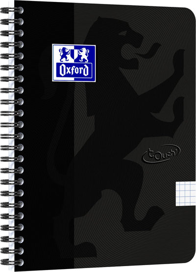 Oxford touch - bloc-notes - a5 - à carreaux - 140 pages - 90g - couverture souple - noir