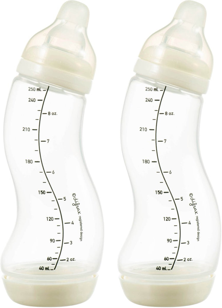Biberon Difrax natural s - 250 ml - crème - 2 pièces - anti colique