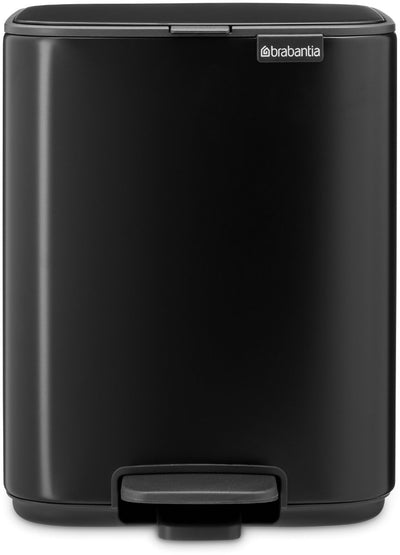 Poubelle à pédale Brabantia bo - 7 litres - salle de bain - noir mat