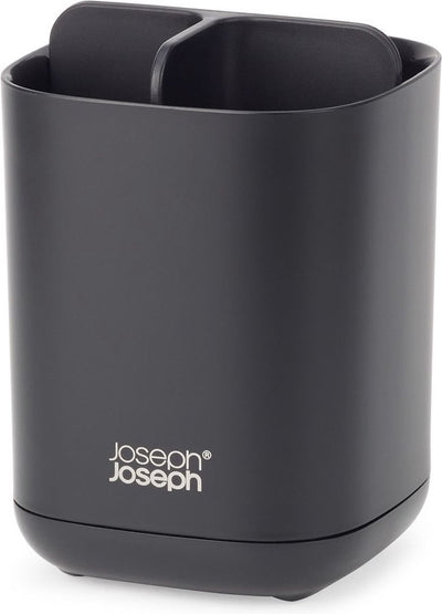 Joseph joseph plateau à brosse à dents petit - noir - compartiments de tri | antidérapant | porte-brosses à dents électriques | porte-brosses à dents manuels