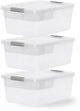 Boîte de rangement Iris storage avec clips et bac de rangement - 12,5l - organisable - plastique - gris transparent - lot de 3