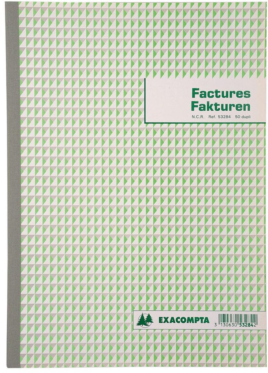 Carnet de factures Exacompta | pi 29 | 7x21 cm | bilingue | duplicata (50 x 2 feuilles)