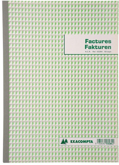 Carnet de factures Exacompta | pi 29 | 7x21 cm | bilingue | duplicata (50 x 2 feuilles)