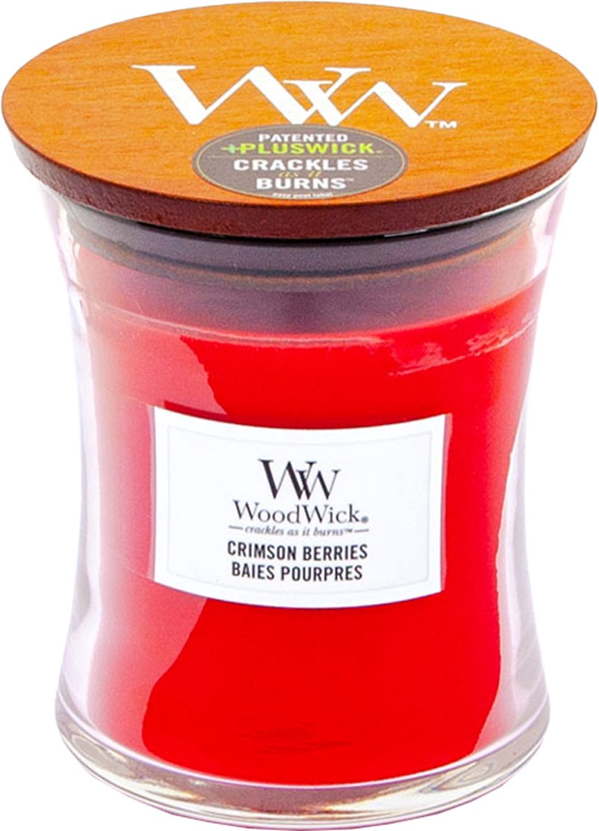 Bougie parfumée Woodwick Hourglass Medium - Baies Pourpres - 60 heures de combustion