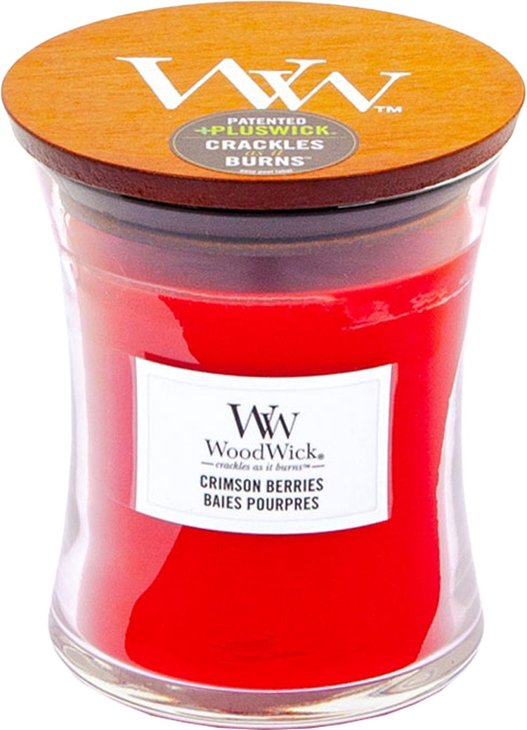 Bougie parfumée Woodwick Hourglass Medium - Baies Pourpres - 60 heures de combustion