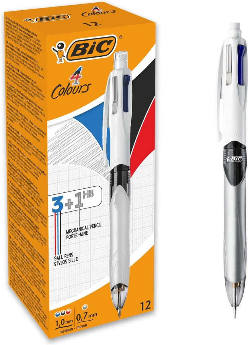 Stylo Bic 4 couleurs porte-mine 3 couleurs 12 pièces