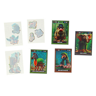 Cartes holographiques Kidz brainrot + tatouages ​​| 15 pièces