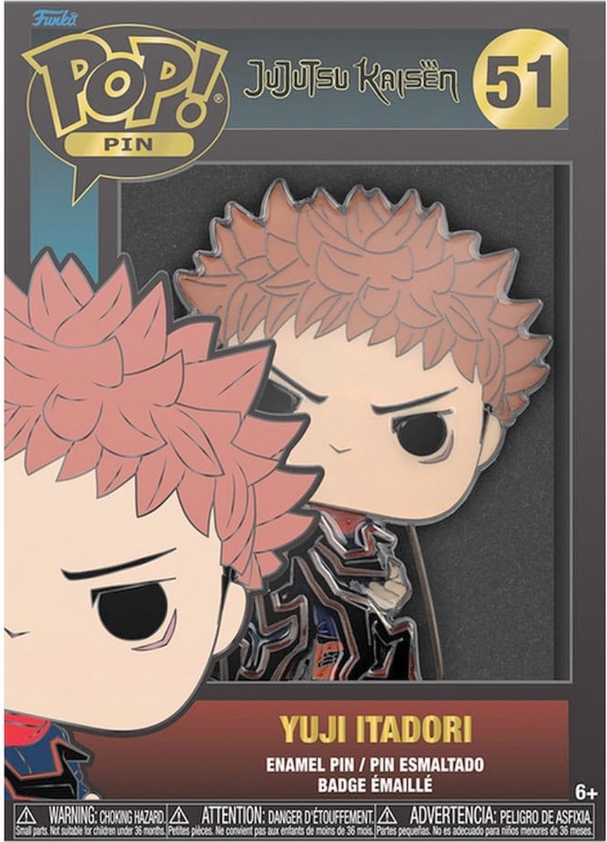 Funko broche jujutsu kaisen-pop! pin's émail yuji itadori 10 cm - multicolore