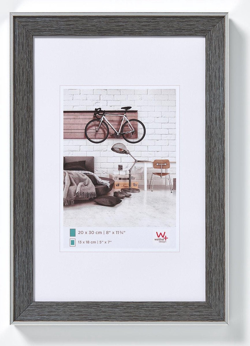 Walther bohème - cadre photo - format photo 30x40 cm - gris