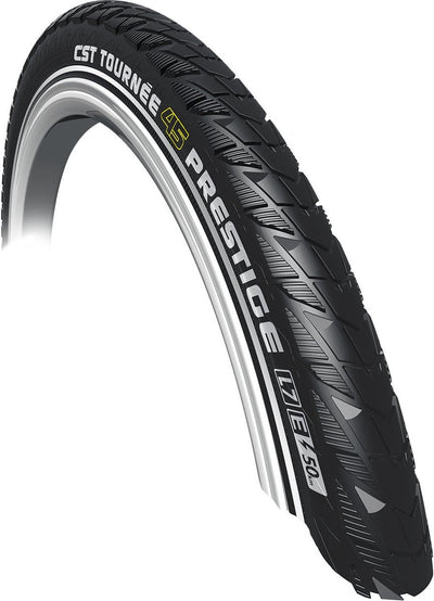 Out Tire CST Tourne Prestige 28 x 2,00 50-622 mm - noir avec réflexion