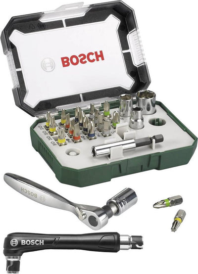 Bosch accessoires promoline 2607017392 jeu d'embouts 27 pièces plats, pozidriv à fente croisée, phillips à fente croisée, hexagone, sixron intérieur