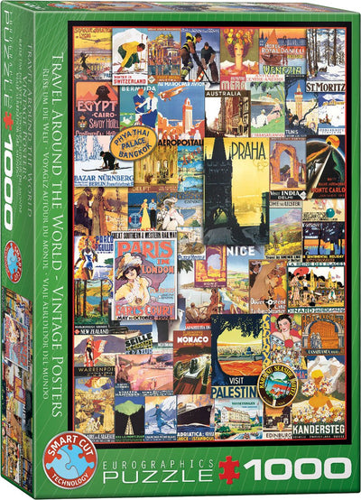 Eurographics - affiches vintage de voyage autour du monde [affiches vintage de voyage autour du monde] - 1000 pièces 48×68cm (l×h) - puzzle