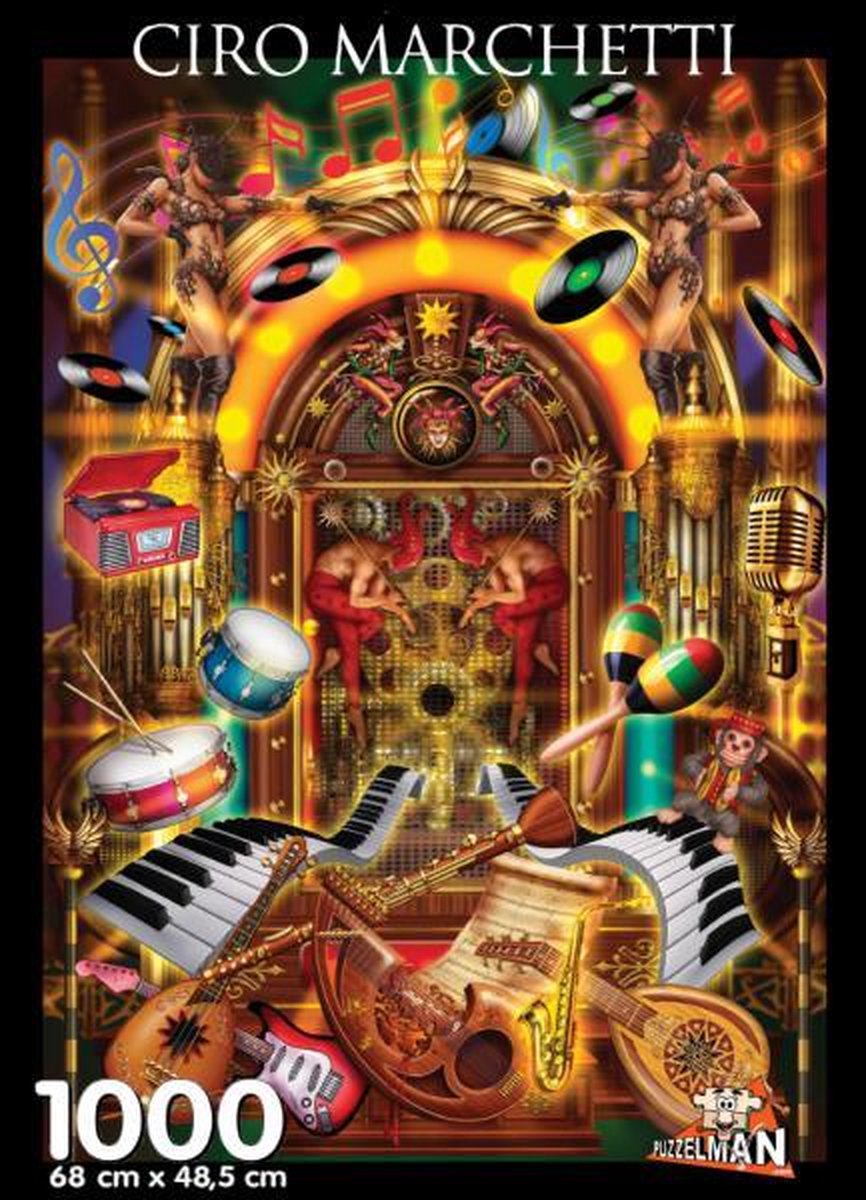Puzzleman juke box - ciro marchetti (puzzle 1000 pièces)