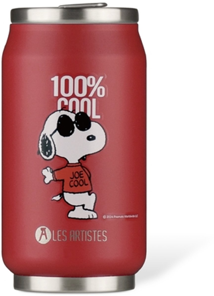 Les artistes paris tasse thermos canette 280ml - avec paille intégrée - cool snoopy - lp-a4382