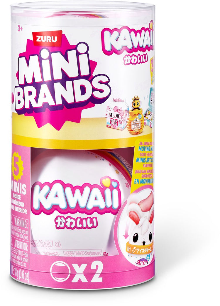 Paquet mini marques de 2 capsules avec capsule kawaii de zuru