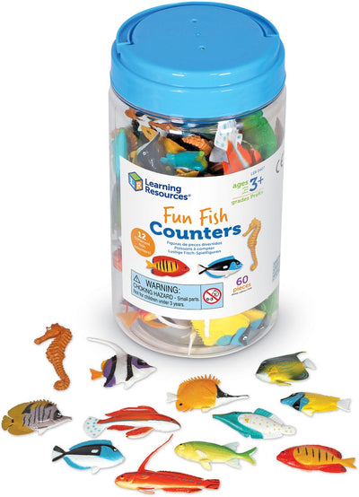 Ressources d'apprentissage compteurs de poissons amusants (ensemble de 60) - 3+