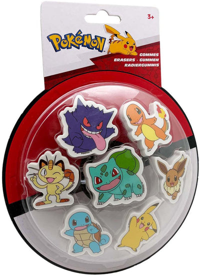 Jeu de gommes Pokémon Pokémon, 7 pièces.