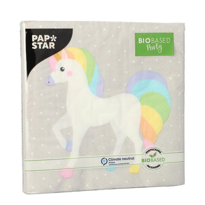 Serviettes Papstar licorne 3 couches 33x33cm