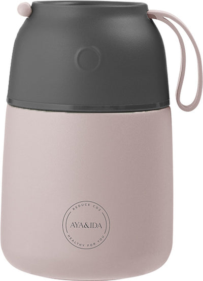Aya ida - foodie - bouteille thermos - récipient alimentaire - 500ml - rose tendre